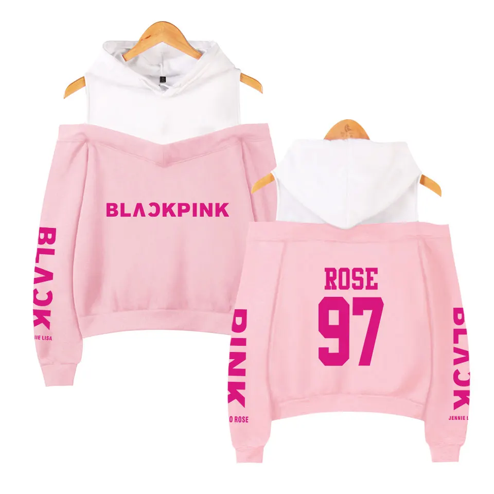 K POP Black Pink Hip Hop Hoodies Sweatshirt Vrouwen Music Fans Gedrukt