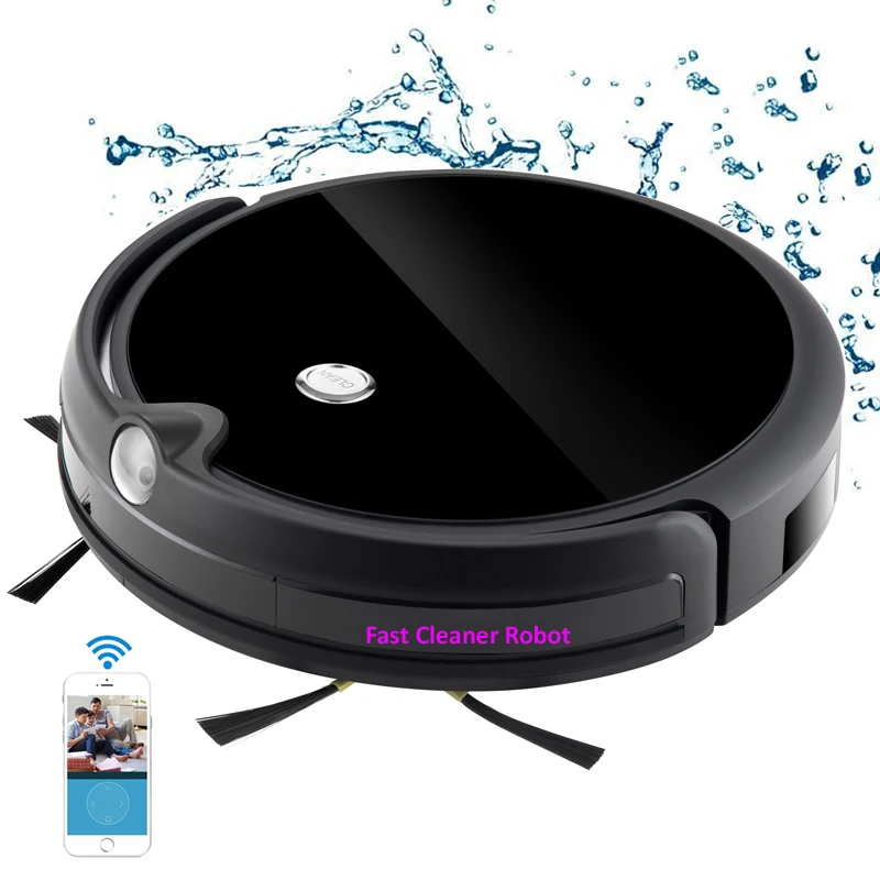 Newest Camera Monitor Video Call Intelligent Vacuum Cleaner Robot With Map NavitationWiFi App ControlSmart Memory Water Tank