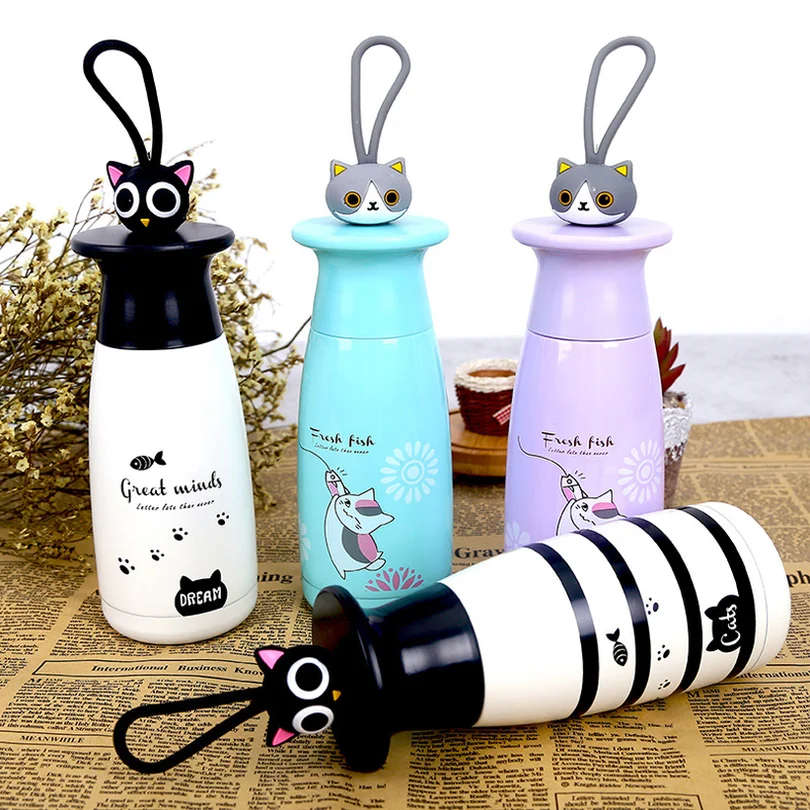 

New Arrival 300ml Cartoon Thermos Cup Bottle Stainless Steel Thermocup Vacuum Thermal Mug Funny Birthday Couple Gift kid 2019