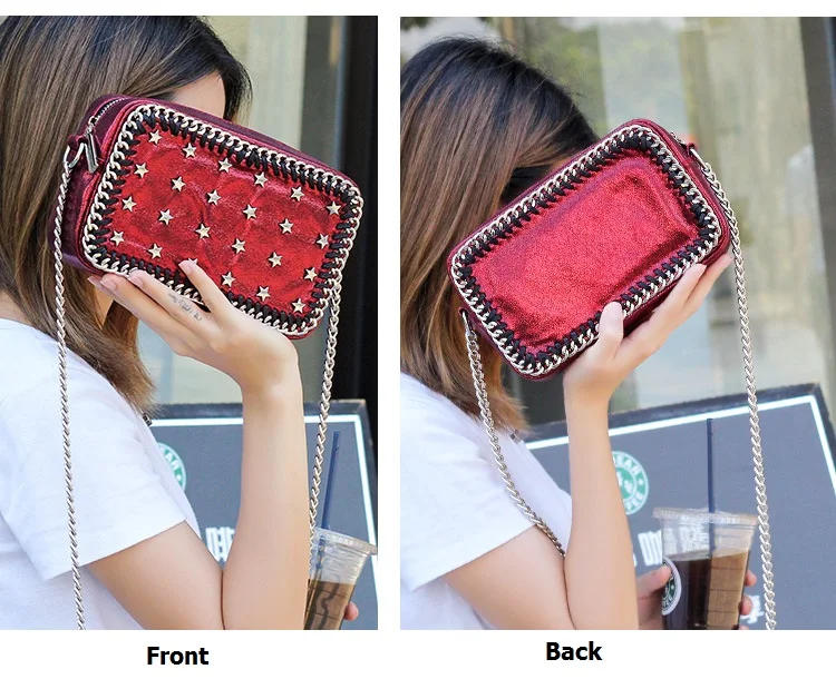 NIGEDU brand Small chain flap Crossbody Bag Female messenger bag Stella Star rivets Shoulder bag 2018 high quality Clutch purse Handbags (13)