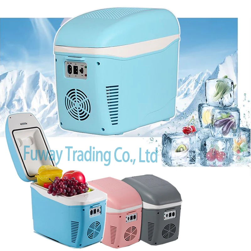 Free Shipping!!Mini Auto 12V Car home small refrigerator 7.5L portable cooler box & heating box car fridge with compressor