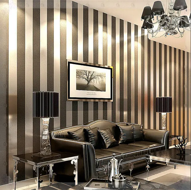 European simple modern non woven wallpaper bedroom study room television background wallpaper
