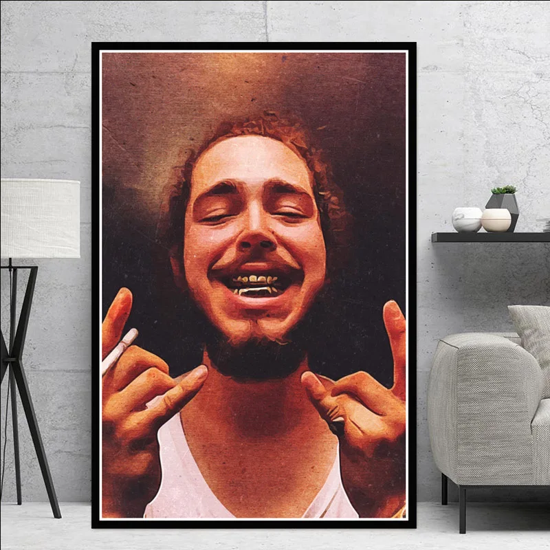 Post Malone хип хоп звезда художественный постер Картина Настенная картина домашний декор, плакаты и принты - Цвет: 0001