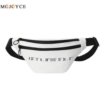 

Women Waist Bag Zipper Letters Printed PU Leather Travel Hip Bum Fanny Pack for Ladies