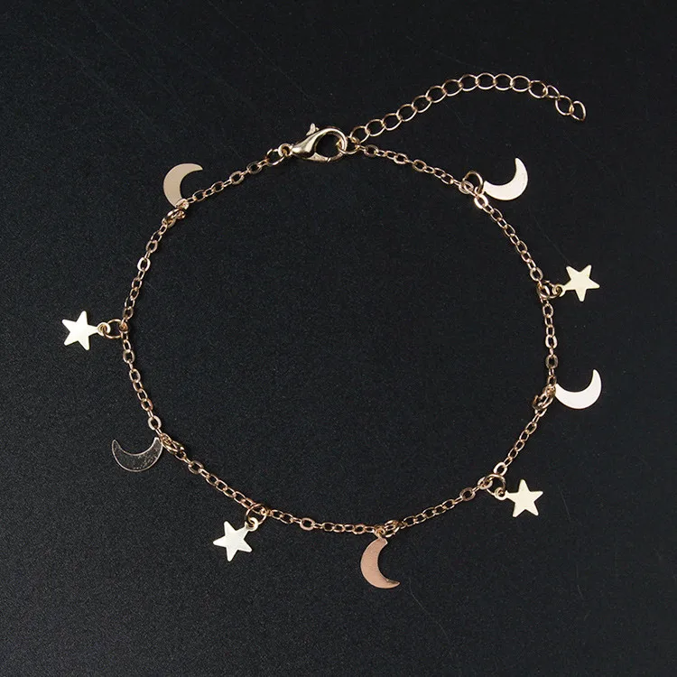 2018 New Arrival Gold Silver Moon Star Charms Bracelet For Women 2018 New Arrival Gold Silver Moon Star Charms Bracelet For Women Fashion Accessories Bracelets