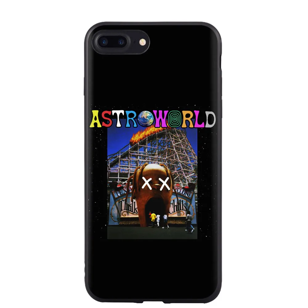 Чехол для телефона Travis Scott Astroworld для Apple iPhone X XS Max XR 8 Plus 7 Plus 6 6S Plus 5 5S SE мягкий силиконовый черный чехол