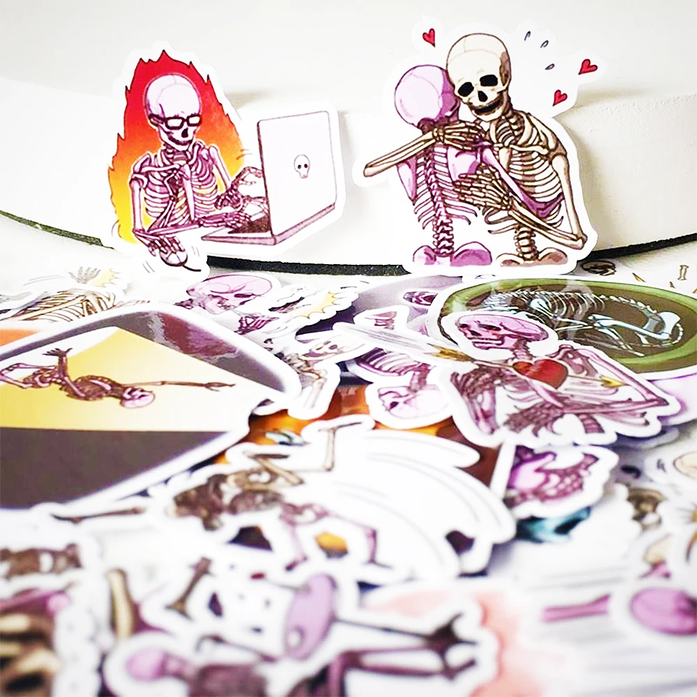 

20/40pcs Funny Man Skull Cool Style Scrapbook Paper Sticker DIY Craft Sticker Photo skateboard suitcase guitar Diary Decoration