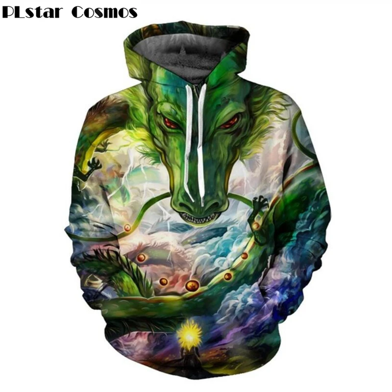 

PLstar Cosmos 2017 Newest Anime Dragon Ball Z Super Saiyan Hooded Sweatshirt Shenron Majin Buu 3D All Over Print Unisex Hoodie