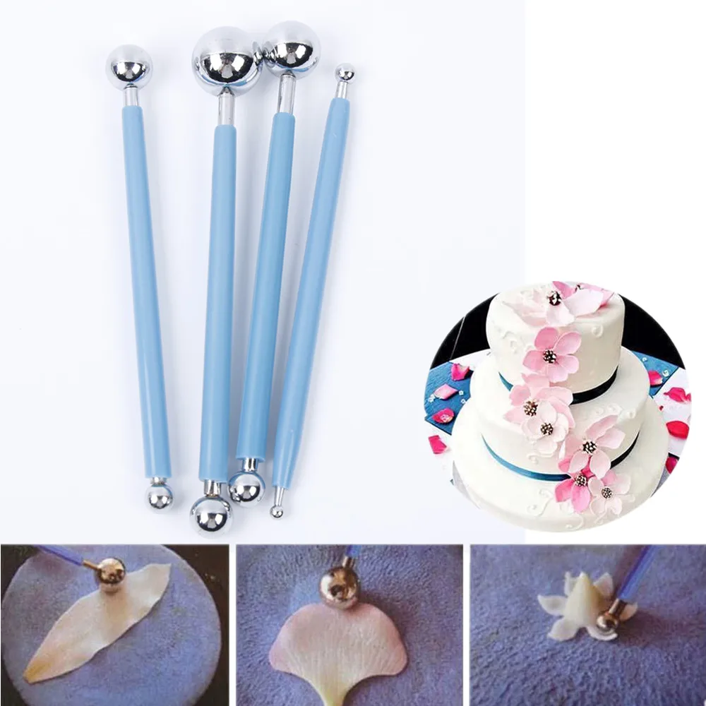 Pack Of 4 Modelling Ball Tool ( Ball Stylus - Clay & Cake Decorating Sugar Craft Embossing ) DIY Dotting & Shaping Tool