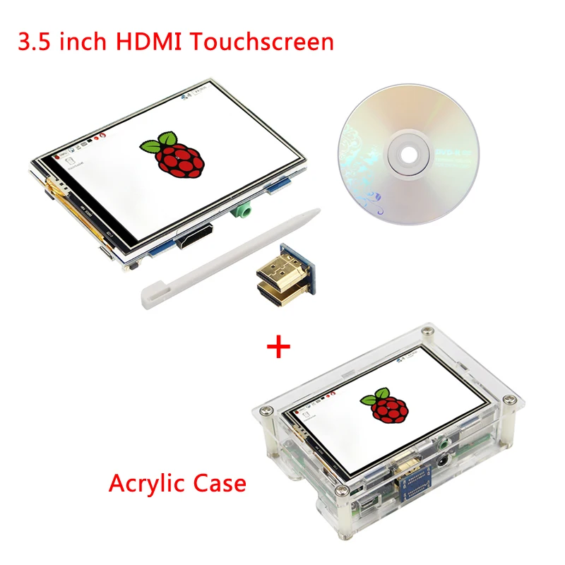 

Raspberry Pi 3 LCD 3.5 inch Touch Screen 480*320 HDMI Brightness Adjustable Display with Acrylic Case for Raspberry Pi 3B+ 3B