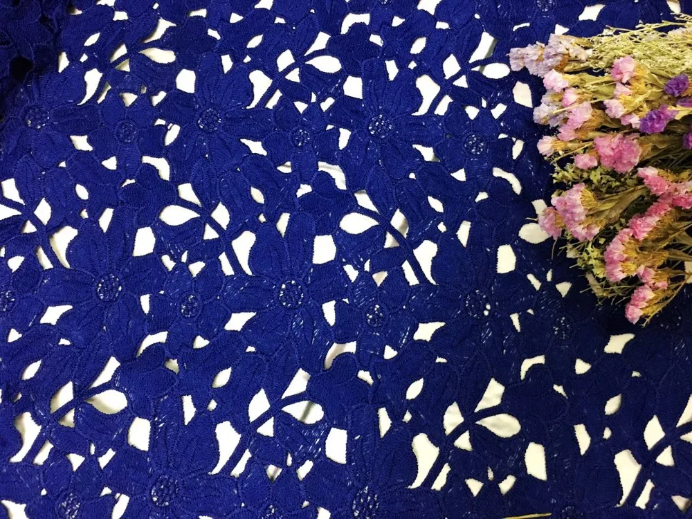 1 ярд лист узор Высокое качество нигерийские Свадебные африканские кружевные ткани самые популярные гипюровые шнур кружевная ткань для вечерних платьев