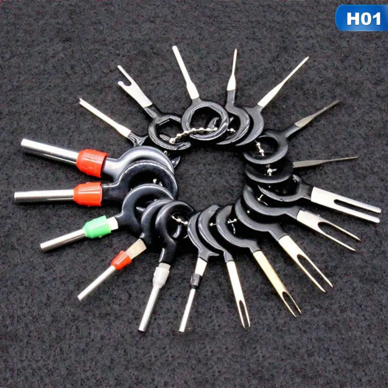 8Pcs Removel Key Tool Kits Car Electrical Terminal Wiring Crimp Connector Pin