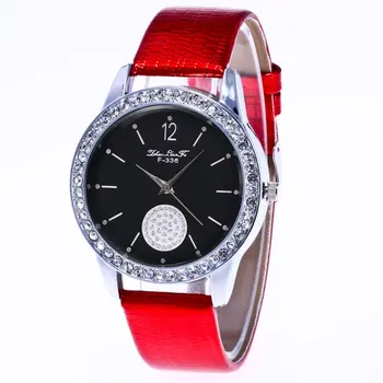 

Wholesales Women Men Quartz Watch Crocodile Leather Strap Watchband Rhinestone Adornment relogio masculino