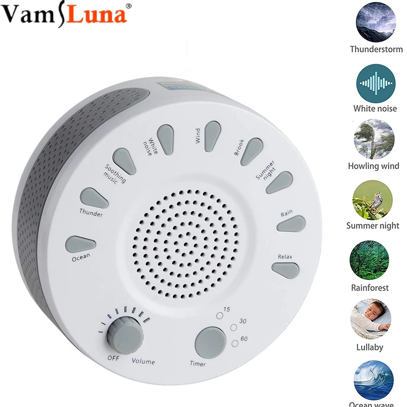 

White Noise Machine for Sleeping, Sleep Therapy Sound Machine, AHNR High Fidelity Sound Machine with Natural Sounds for Home