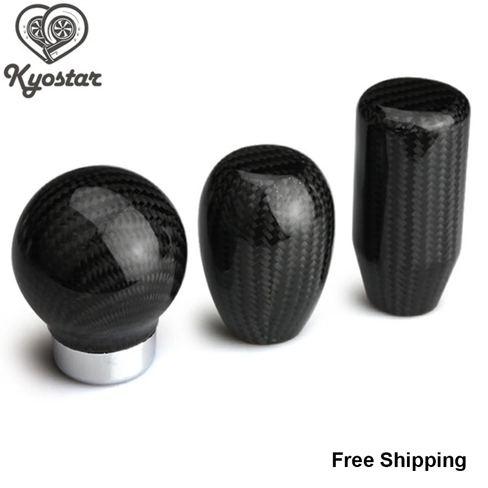 Universal Gear Knob Car Styling Decals Carbon Fiber Shift Knob With 3
