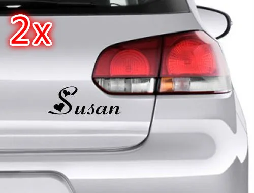 

For 2 x PERSONALISED CAR NAME VAN QUAD BIKE WINDOW STICKERS DECALS Car Styling