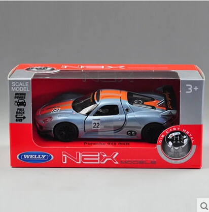 Por sche 918 RSR Welly 1 36 Original simulation alloy toy car models Supercar Fast and