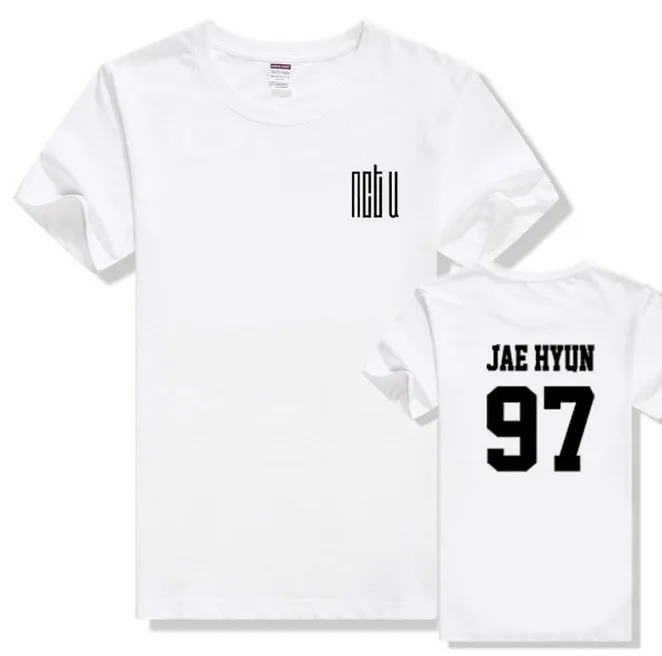 Kpop idol NCT U имя члена печати О образным вырезом короткий рукав Футболка Летний стиль унисекс mark ten футболка футболки