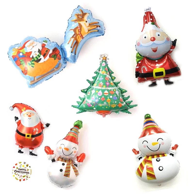 

1pc Big Lovely Smile Baby White Snowman Foil Balloons Christmas Balls Xmas Inflatable Merry Christmas Party Decoration Kids snow