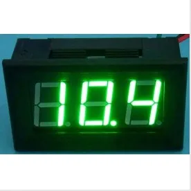 10 шт. 0-99,9 В постоянного тока цифровой дисплей вольтметр три бита красный синий зеленый 0,5" светодиодный измеритель напряжения с защитой обратного соединения - Цвет: GREEN