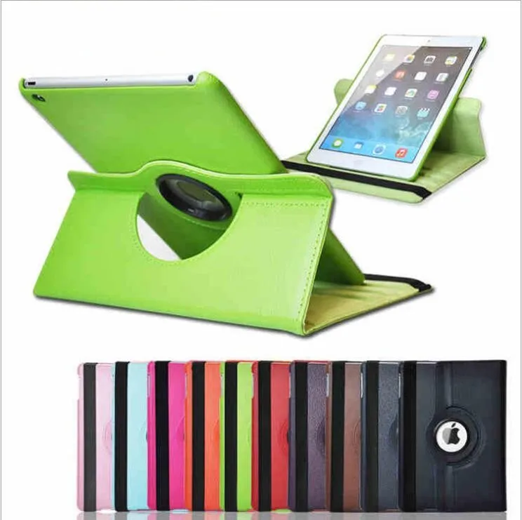  360 Degree Rotating Stand PU Leather Case For iPad 2/3/4 for iPad Pro for iPad Air2 for iPad mini 1/2/3/4 Folio Tablet Shell 