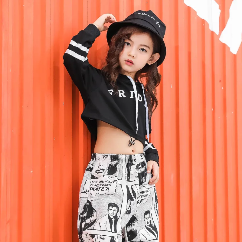 

Summer Sets for Girls Jazz Dance Costumes Sports Children Black Crop Top Ins Fashion Clothes for Teenagers Clothing Girl Clothes