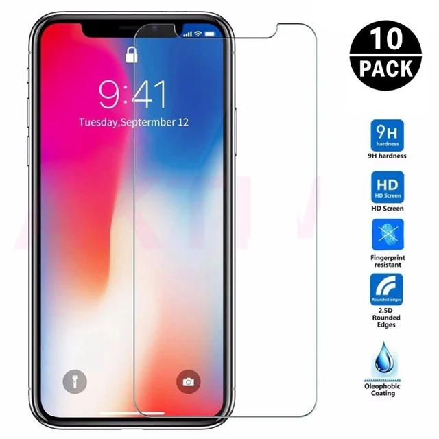 10 unids/lote vidrio templado teléfono Protector de