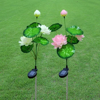

Outdoor Solar Powered Lotus Flower Lamp Waterproof Garden Solar LED Light Home Lawn Landscape Night Flower Lamp Decor Lighting