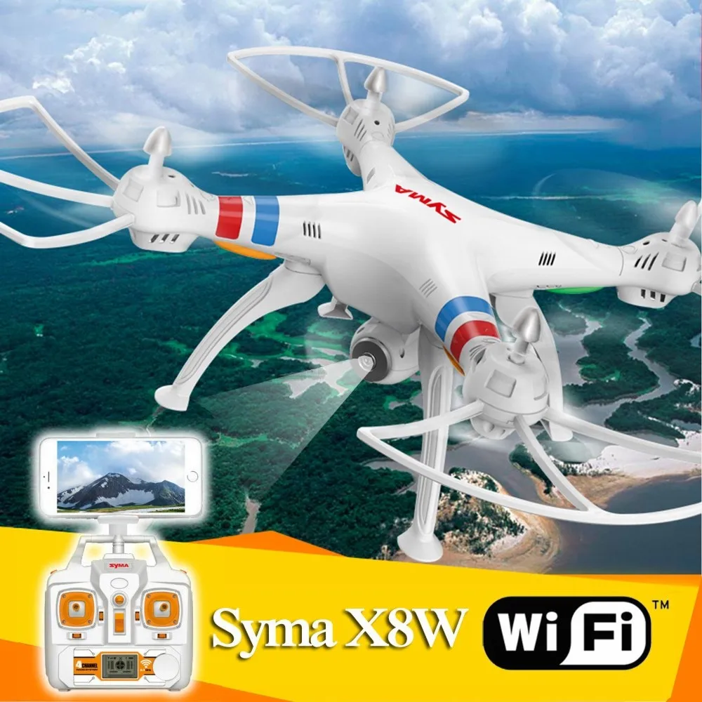 SYMA X8W с видом от первого лица Квадрокоптер с дистанционным управлением, беспилотные летательные аппараты с WI-FI Камера 2,4G 6-осевой Дрон Квадрокоптер SYMA X8C 2MP Камера RTF р/у вертолет со стальным корпусом и Камера VS X8HW