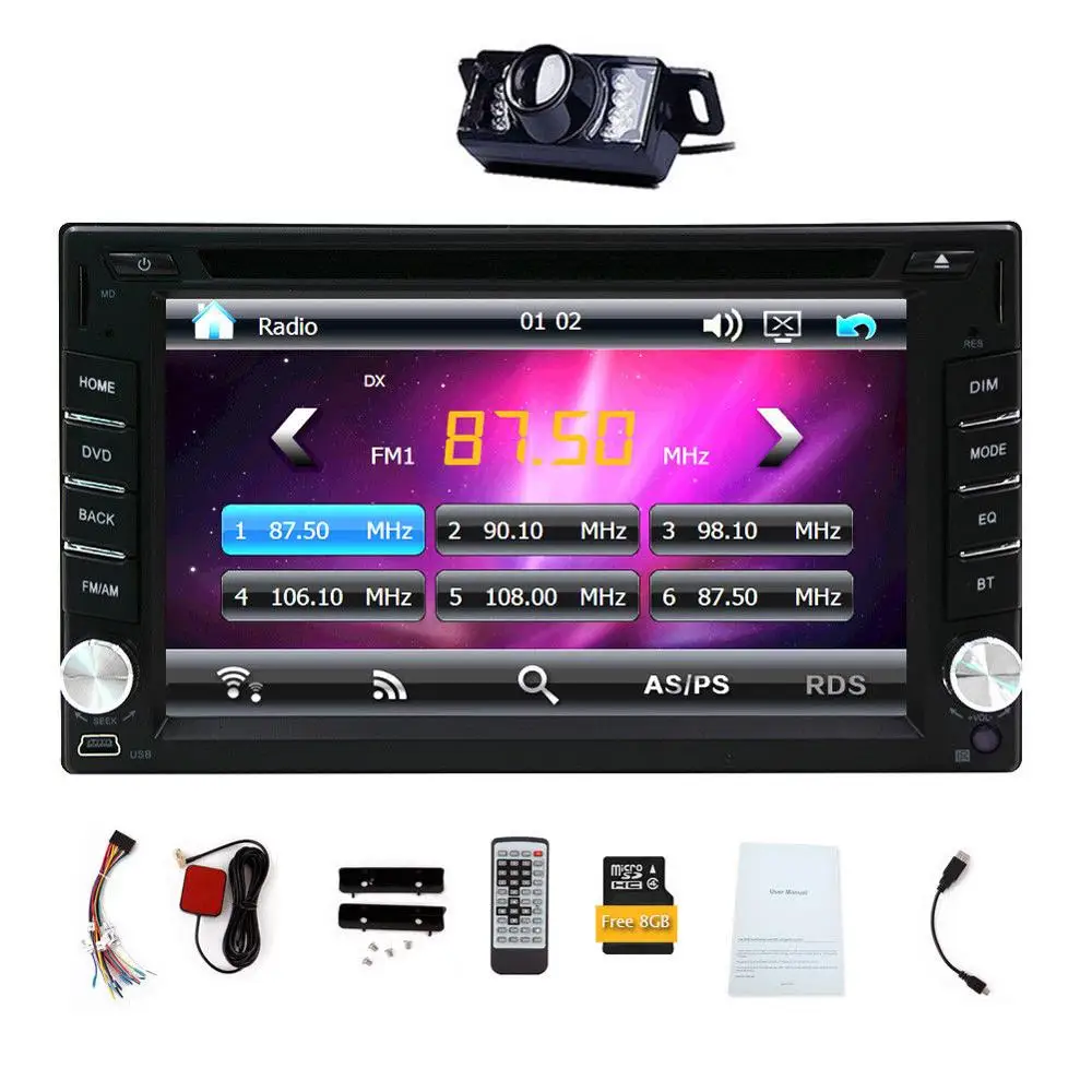 

HD 6.2" Double 2Din Touch Screen Car CD DVD Player In Dash GPS Stereo Radio USB