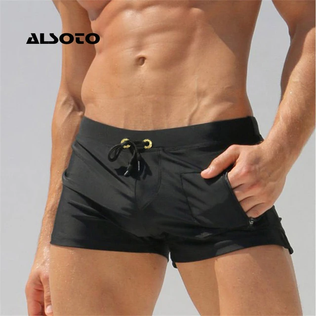 US $5.27 ALSOTO Sexy Man Swimwear Men's Swimsuits Swimming Trunks Sunga Hot Mens Swim Briefs Beach Shorts Ma