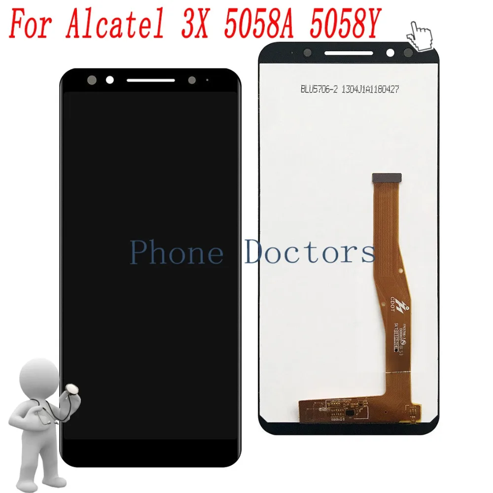 5 7 &quotдля Alcatel 5058i Полный ЖК-дисплей + сенсорный экран дигитайзер в сборе для 3X5058 5058A