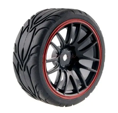 

New 4PCS Rubber RC Racing Tires Car On Road Wheel Rim Fit For HSP HPI 9068ALL 1/10 HSP 94123/94122/94103/D4/D3
