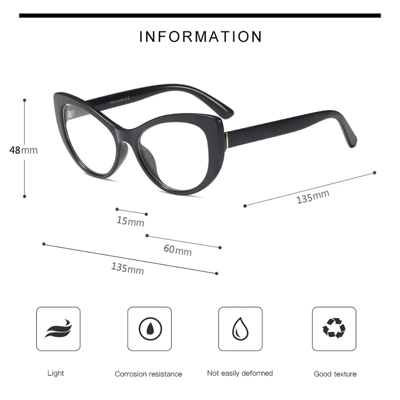Женские дизайнерские оптические очки по рецепту кошачий глаз, ацетатные оправы для очков с большим ободом, оправа для очков, модные стили 93307