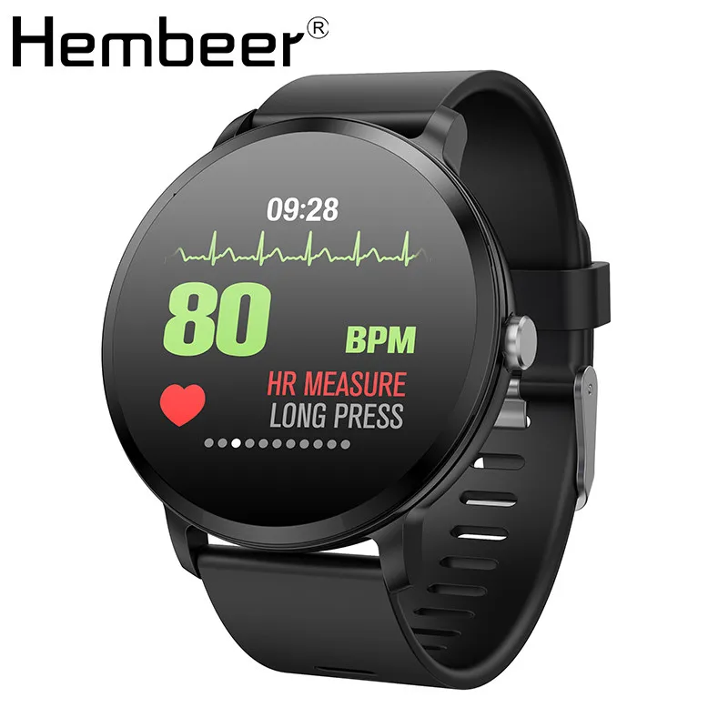 Ceny Hembeer inteligentna bransoletka IP67 wodoodporne szkło hartowane Monitor aktywności fizycznej pulsometr raport pogody pk fitbits