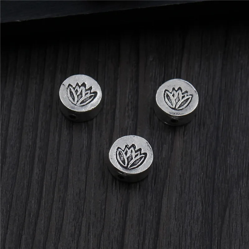 

Real 925 Sterling Silver Retro Flower DIY Loose Spacer Beads for Bracelet Making Fine Jewelry Findings Accessories