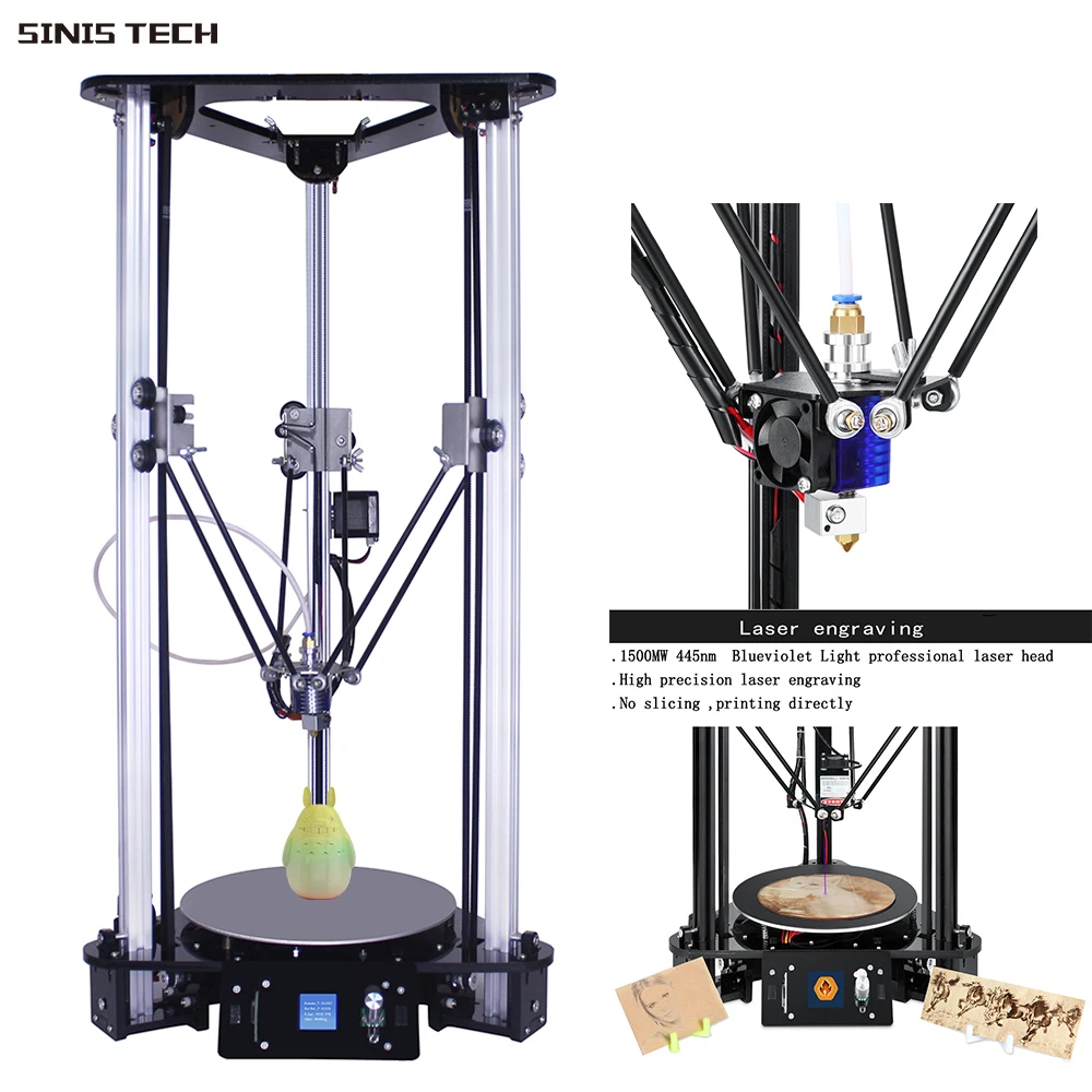 

2019 3D Laser Printer kit Laser Engraving, Smart Leveling, Multi-language Menu, Auto Feeding, Remote Feeding Prusa i3 Printer 3D