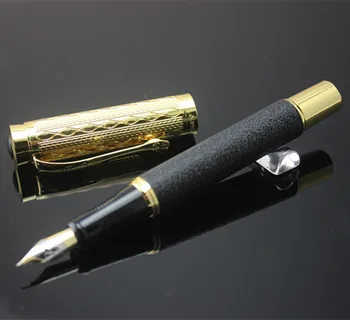 

DIKA WEN 8026 Fountain Pen Gold carved signing Luxury pen for business office fountain writing pen fine nib 0.5 mm ink Pen