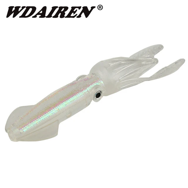 5pcs/lot luminous Bionic Squid fishing lure 100mm 8g Artificial