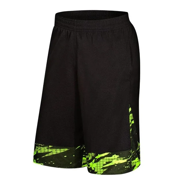 Баскетбольные шорты спортивная Для мужчин свободные плюс Размеры дышащая Спортивная Футбол Бег шорты Для мужчин s Running обучающая игра спортивные шорты - Цвет: black green