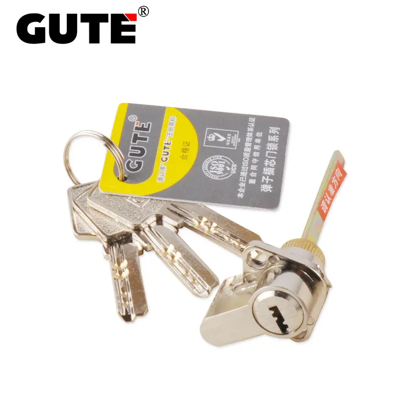 

GUTE Zinc Alloy Lock Cylinder with 3keys Brushed Security Lock Copper Door Lock Cylinder for Wooden Door Lock Replacement