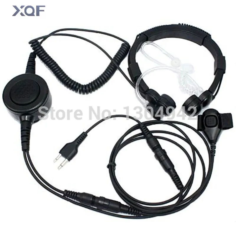 

Military Grade Tactical Throat Mic Headset/Earpiece with BIG Finger PTT for Icom Radio 2-pin 122-952