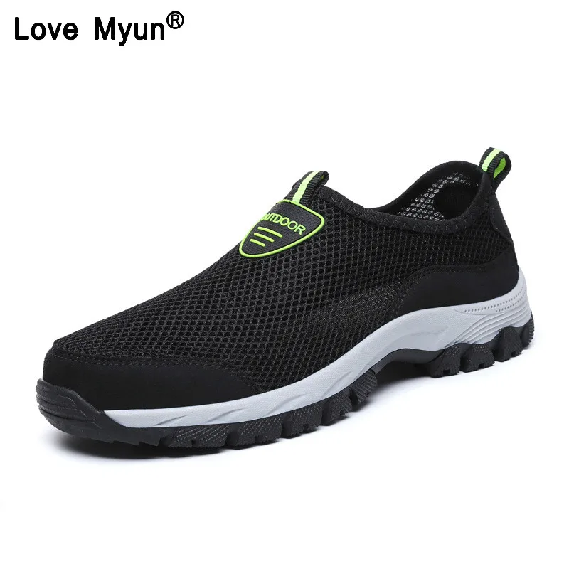 Men Summer Comfortable Casual Shoes Slip on Breathable Air Mesh Flats ...