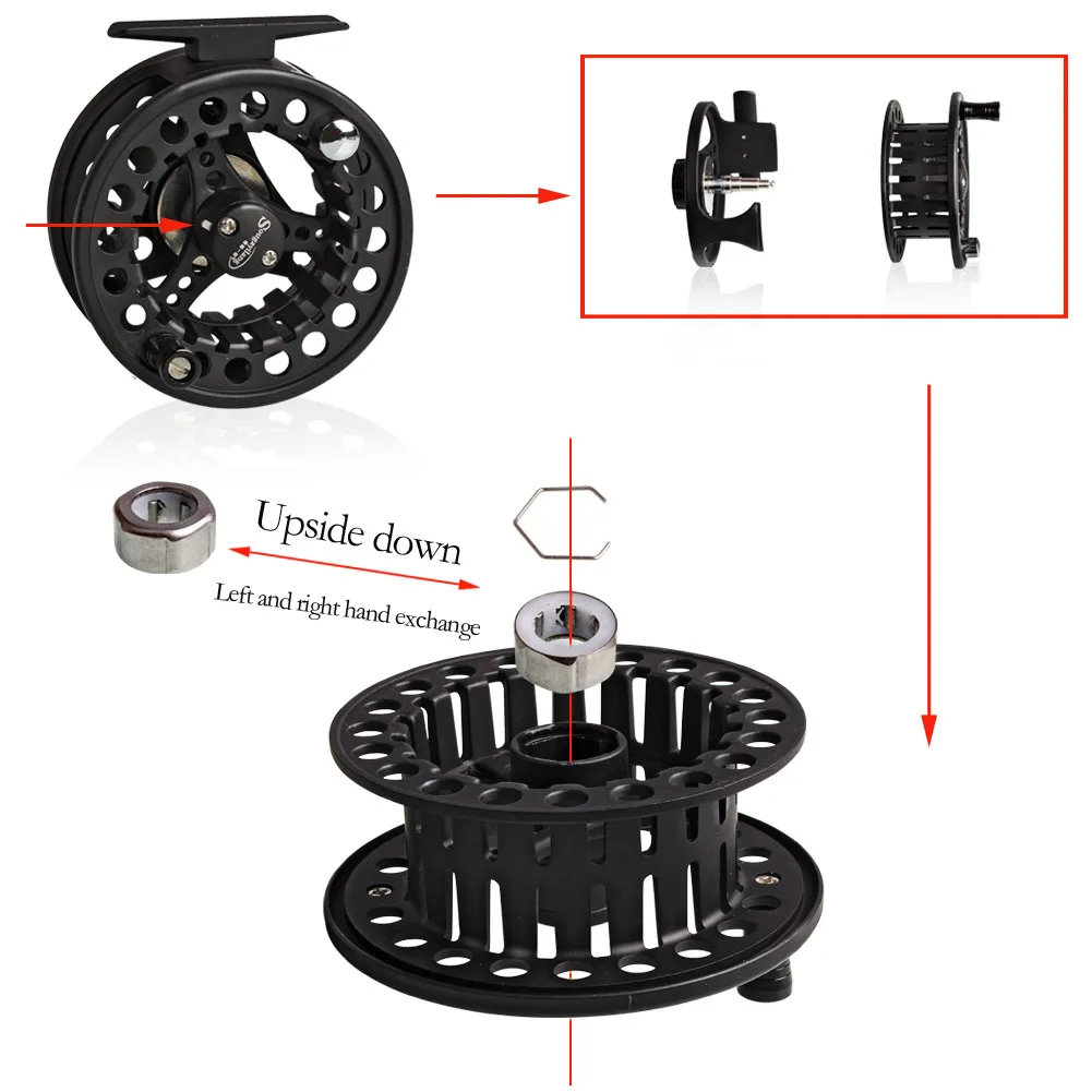 Sougayilang 3BB алюминиевая катушка для ловли нахлыстом, полностью Металлическая 5/6WT литье с ЧПУ рыболовное колесо для нахлыстом