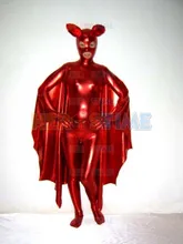 Red Catwoman Superhero Costume Shiny Metallic female halloween cosplay costumes fullbody zentai suit