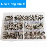 185Pcs Rivet Nuts Metric Threaded Rivnut Insert Rivetnut Nutsert Assortment Kit Set 304 Stainless Steel M3 M4 M5 M6 M8 M10 M12