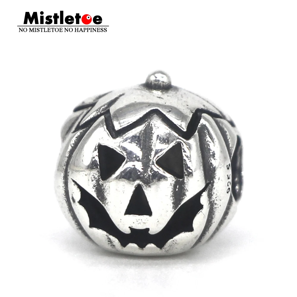 

Mistletoe Jewelry 925 Sterling Silver Halloween Bat Ghost Pumpkin Charm Bead Fit European Troll Bracelet