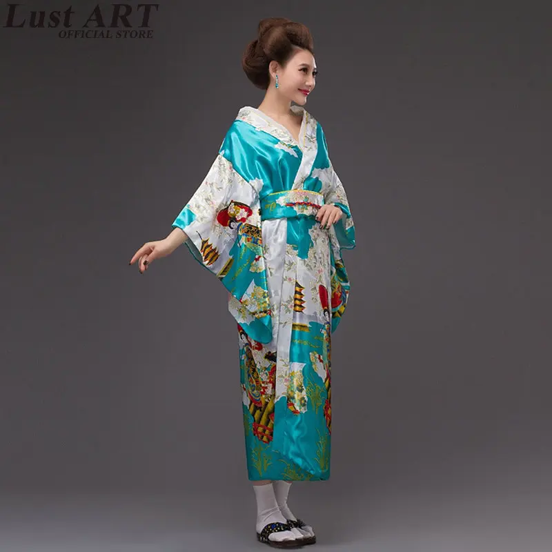 Japanese kimono traditional dress cosplay female yukata women haori Japan geisha costume obi Japan clothing AA316 japanese kimono