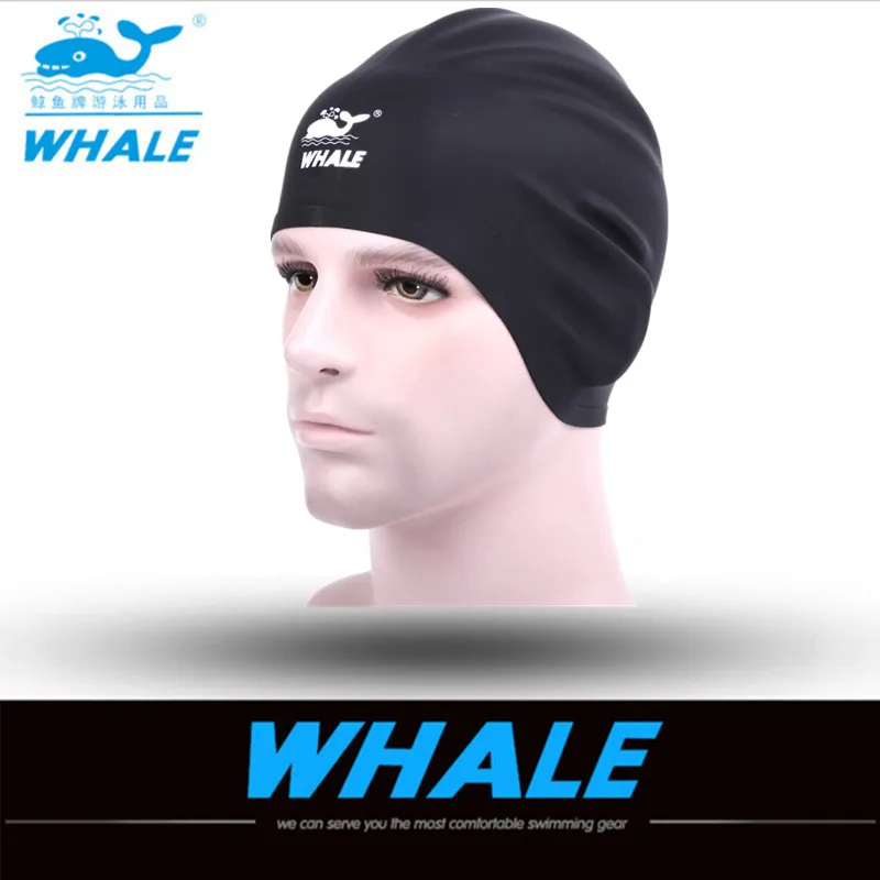 

WHALE 3D Silicone Hood ear cap Waterproof Swimming Caps for Men Womenwimming caps for long Swimming Hat Cover Ear Bone Pool 2019