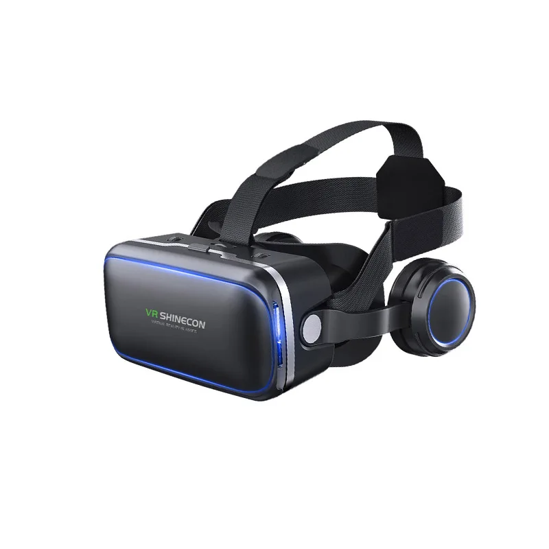 SHINECON 6,0 шлем Vr Очки виртуальной реальности 3 D 3D очки гарнитура шлем для смартфонов смартфон Google картон - Цвет: Black